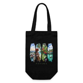 Voyage de vacances au Panama – Ville de canal et motif culturel - Sac à bouteille - noir - Devant