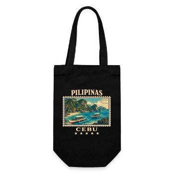 Philippinen Cebu Vintage Reisemarke - Geschenkbeutel für Flaschen - Schwarz - Vorne