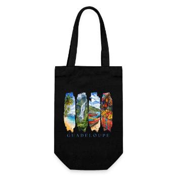 Voyage en Guadeloupe – Île des Caraïbes et motif culturel - Sac à bouteille - noir - Devant