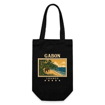 Gabun Loango Vintage Reisemarke - Geschenkbeutel für Flaschen - Schwarz - Vorne
