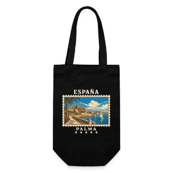 Spanien Palma de Mallorca Vintage Reisemarke - Geschenkbeutel für Flaschen - Schwarz - Vorne