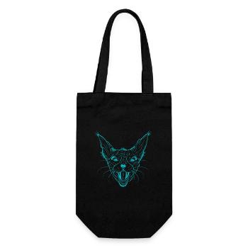 Neon Sphynx Katzengesicht Leuchten - Geschenkbeutel für Flaschen - Schwarz - Vorne