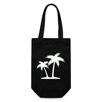 Palmeninsel Silhouette - Geschenkbeutel für Flaschen - Schwarz - Vorne