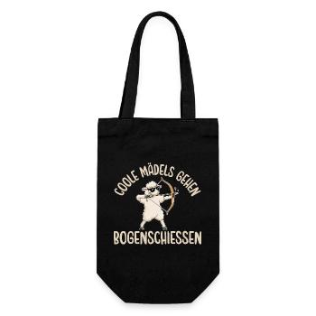 Bogensport Coole Mädels gehen Bogenschiessen - Geschenkbeutel für Flaschen - Schwarz - Vorne