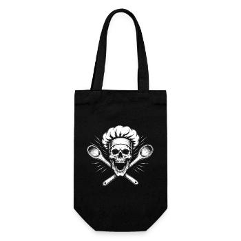 Squelette de cuisson avec croix de cuillère - Sac à bouteille - noir - Devant