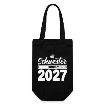Schwester Loading 2027 - Geschenkbeutel für Flaschen - Schwarz - Vorne