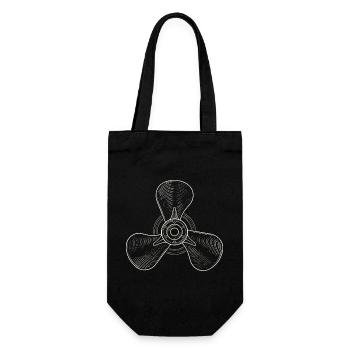 Illustration vintage d’hélice à trois pales - Sac à bouteille - noir - Devant