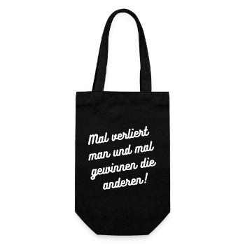 HN Mal verliert man, mal gewinnt die anderen - Geschenkbeutel für Flaschen - Schwarz - Vorne