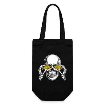 Skull with yellow fish eyes - Gift Bag for Bottles - black - Front