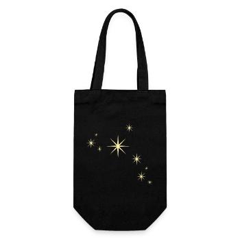 Sterne — Kleine Lichter am Himmel - Geschenkbeutel für Flaschen - Schwarz - Vorne