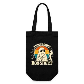 Das ist wirklich ein lustiges Retro-Geister-Halloween auf einem Boo Sheet. - Geschenkbeutel für Flaschen - Schwarz - Vorne