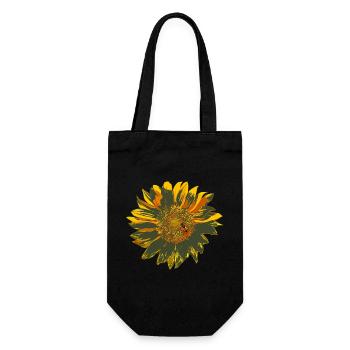 sonnenblume - Geschenkbeutel für Flaschen - Schwarz - Vorne