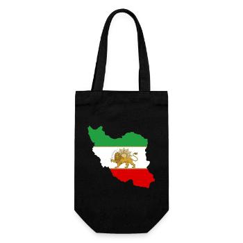 Iran Flag Lion and Sun - شیر خورشید پرچم - Gift Bag for Bottles - black - Front