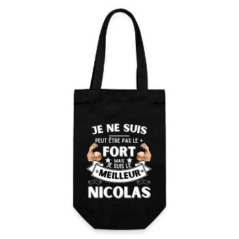 T-shirt meilleur Nicolas humour cadeau - Sac à bouteille - noir - Devant