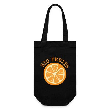 Organic Fruit Orange Orange Symbol Logo Graphic - Gift Bag for Bottles - black - Front