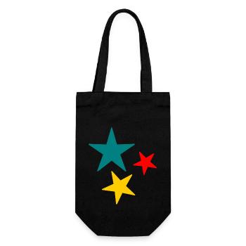 ETOILE. STAR. ETOILES. FÊTE. ANNIVERSAIRE. NOËL - Sac à bouteille - noir - Devant