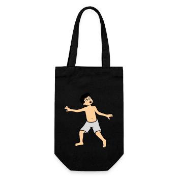 Boy is afraid - Gift Bag for Bottles - black - Front