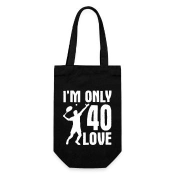 I am only 40 Love Tennis Spruch - Geschenkbeutel für Flaschen - Schwarz - Vorne