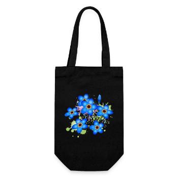 graffiti bleu vif oublie-moi-pas - Sac à bouteille - noir - Devant