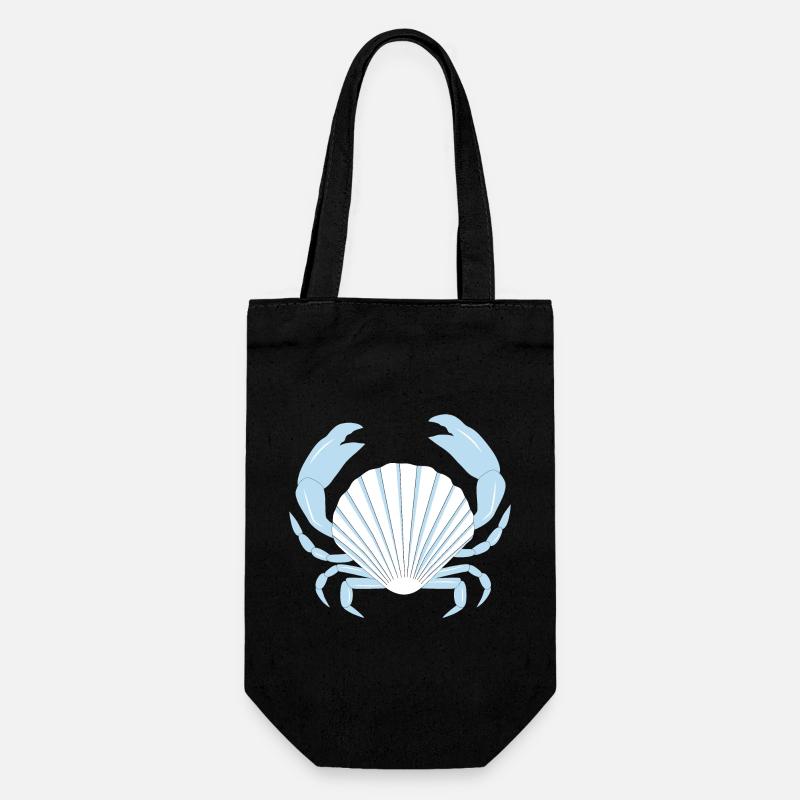 Blaue Krabbe - Geschenkbeutel für Flaschen - Schwarz