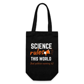 Science Rules This World - Gift Bag for Bottles - black - Front