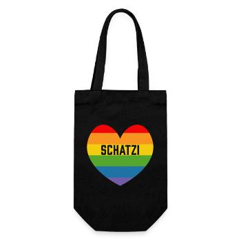 Regenbogenherz Schatzi LGBT lgbtqi queer - Gift Bag for Bottles - black - Front