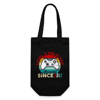 Levelfreigeschalteter Retro-Controller-Stolz - Geschenkbeutel für Flaschen - Schwarz - Vorne
