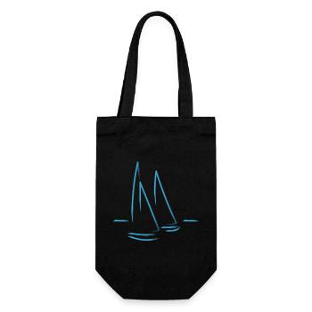 Sailing Boat Sailors Sailing Vintage Retro Sailors - Gift Bag for Bottles - black - Front