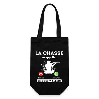 La chasse m' appelle humour chasseur cadeau chasse - Sac à bouteille - noir - Devant