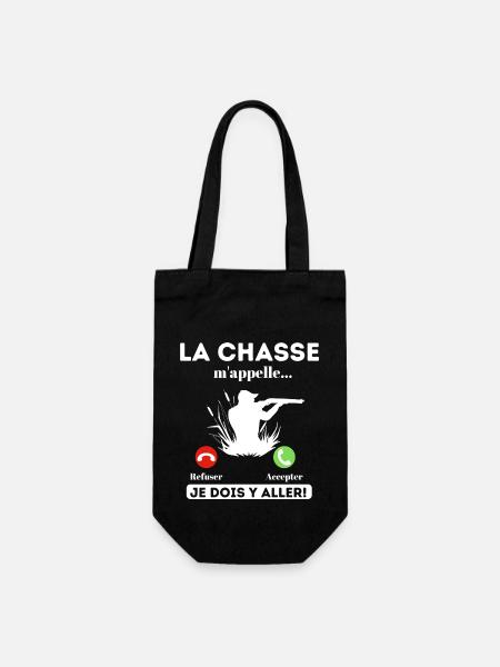 La chasse m' appelle humour chasseur cadeau chasse - Sac à bouteille - noir