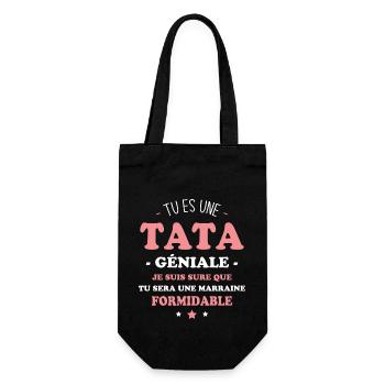 Une tata géniale et une marraine formidable - Sac à bouteille - noir - Devant