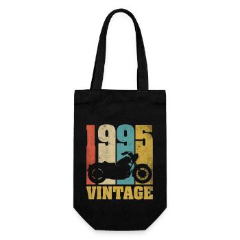 1995 Born birthday biker motorcycle gift - Gift Bag for Bottles - black - Front