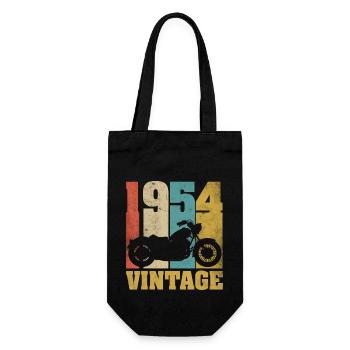 1954 Jahrgang Geburtstag Biker Motorrad Geschenk - Geschenkbeutel für Flaschen - Schwarz - Vorne