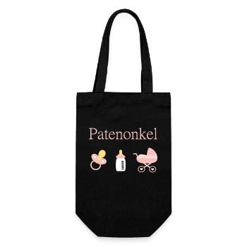 Patenonkel Geburt Mädchen Taufe - Geschenkbeutel für Flaschen - Schwarz - Vorne