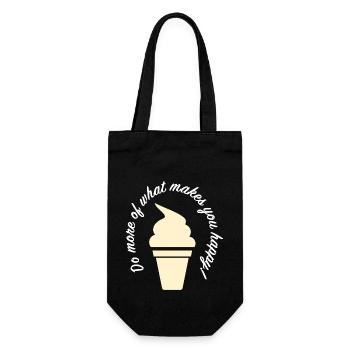 DO MORE OF WHAT MAKES YOU HAPPY Eis - Geschenkbeutel für Flaschen - Schwarz - Vorne