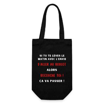 Aller au boulot Cadeau original humour drôle fun - Sac à bouteille - noir - Devant