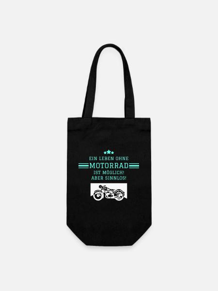Ein Leben ohne Motorrad - Geschenkbeutel für Flaschen - Schwarz