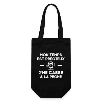 pêche, canne à pêche, pêcheur - Sac à bouteille - noir - Devant