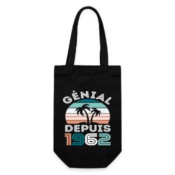Génial depuis 1962 cadeau année de naissance homme - Sac à bouteille - noir - Devant