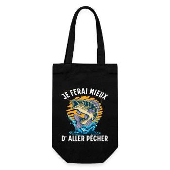 Pêche humour je ferai mieux de pêcher cadeau pêche - Sac à bouteille - noir - Devant