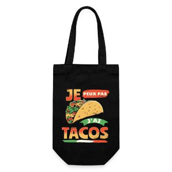 Tacos je peux pas j'ai tacos humour tacos cadeau - Sac à bouteille - noir - Devant