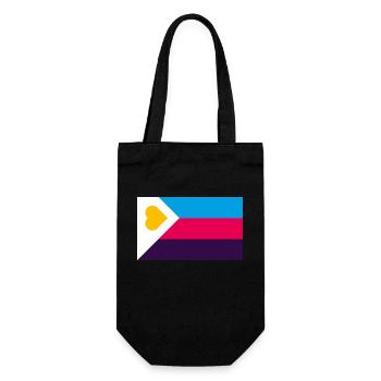 polyamouröse NEW Pride Flagge - Geschenkbeutel für Flaschen - Schwarz - Vorne