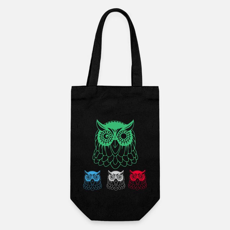 owl - Gift Bag for Bottles - black