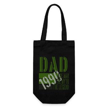 PAPA year birth 1990 - Gift Bag for Bottles - black - Front