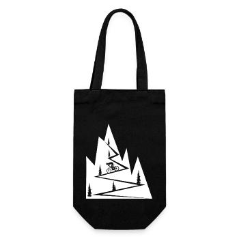 Mountain bikers, bicycles, cycling - Gift Bag for Bottles - black - Front