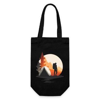 Motif de randonnée avec tente pour campeurs et aventuriers - Sac à bouteille - noir - Devant