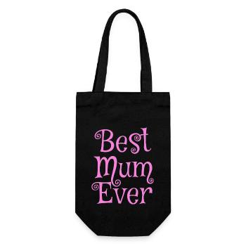 Best Mum Ever pink - Gift Bag for Bottles - black - Front