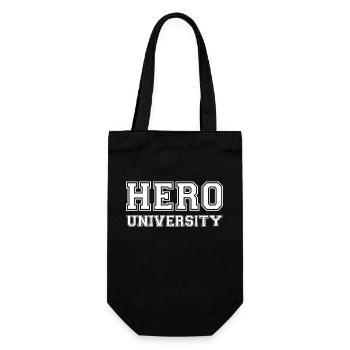 Hero University - White Text - Gift Bag for Bottles - black - Front