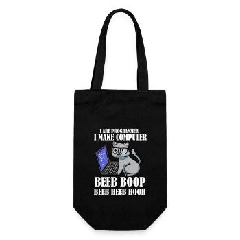 I Are Programmer Beep Boop Informatiker Katze - Geschenkbeutel für Flaschen - Schwarz - Vorne