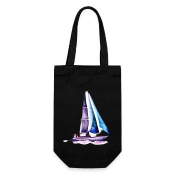 Segelsport Segler Segelboot Segelschiff Segeln - Geschenkbeutel für Flaschen - Schwarz - Vorne